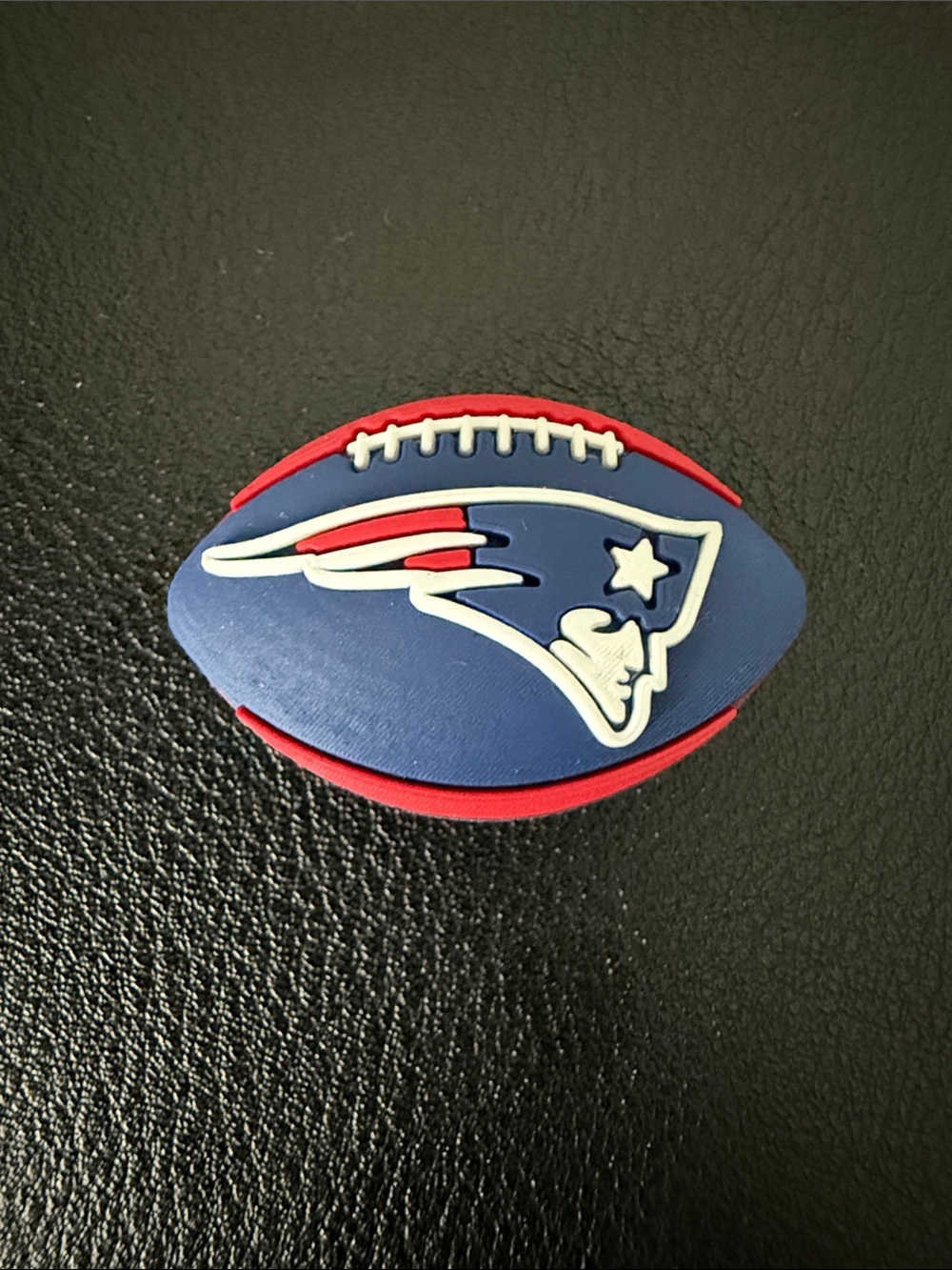 New England Patriots Blue & Red Football Rubber croc charm